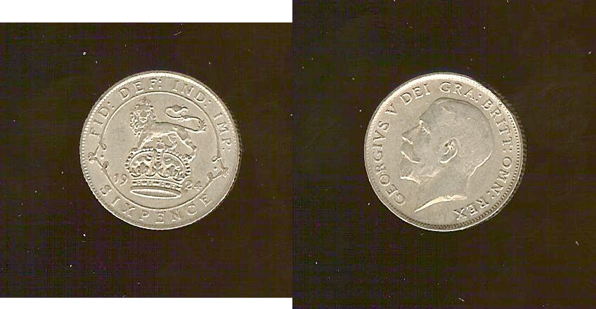 English 6 pence 1924 EF+